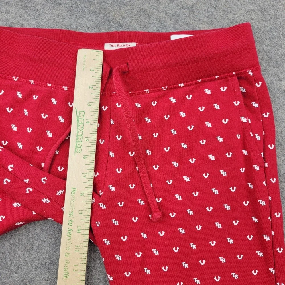 True Religion Tracksuit Mens Medium Red Monogram Zip Hoodie‎ Jogger 2 Piece Set